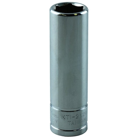 K-Tool International 1/4" Drive, 10mm Metric Socket, 6 Points, Deep 6Pt, Chrome 1/4"Dr, 10mm KTI-26210